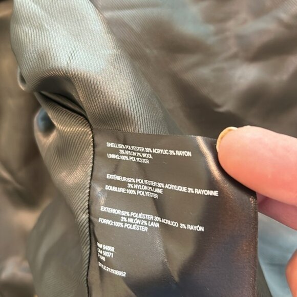 Bernardo Blue Leopard Coat Size 2X New Pockets Hidden Button Down Heavy - Picture 7 of 9